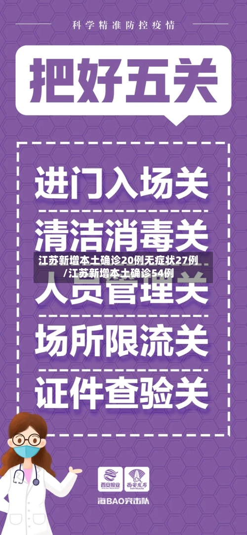 江苏新增本土确诊20例无症状27例/江苏新增本土确诊54例