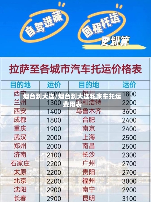 烟台到大连/烟台到大连私家车托运费用表