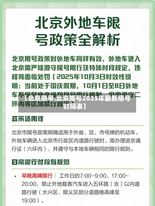 【北京限号,北京限号2025年最新限号时间表】