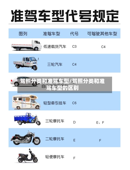 驾照分类和准驾车型/驾照分类和准驾车型的区别-第2张图片