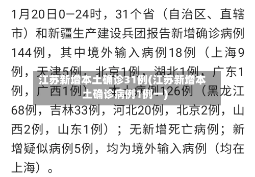 江苏新增本土确诊31例(江苏新增本土确诊病例1例一)