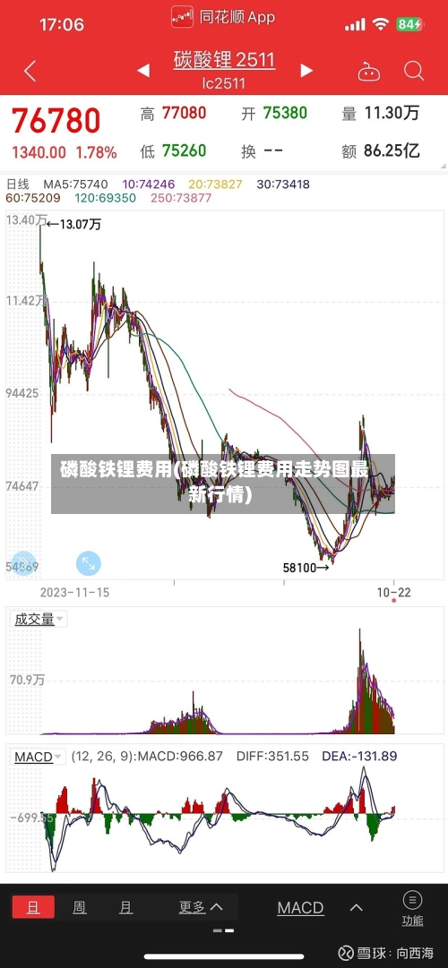 磷酸铁锂费用(磷酸铁锂费用走势图最新行情)