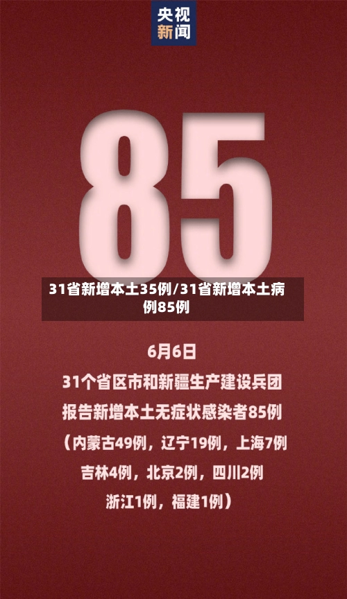 31省新增本土35例/31省新增本土病例85例