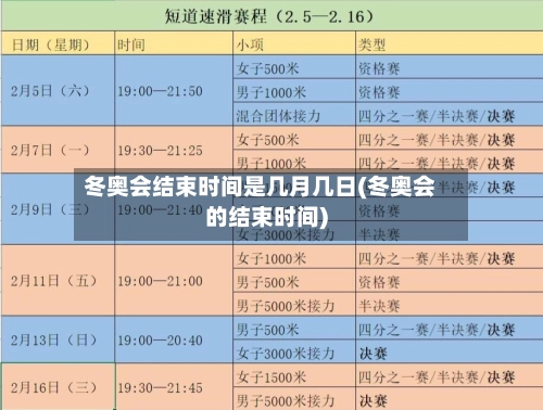 冬奥会结束时间是几月几日(冬奥会的结束时间)
