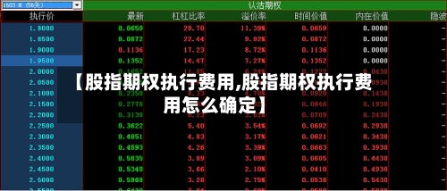 【股指期权执行费用,股指期权执行费用怎么确定】