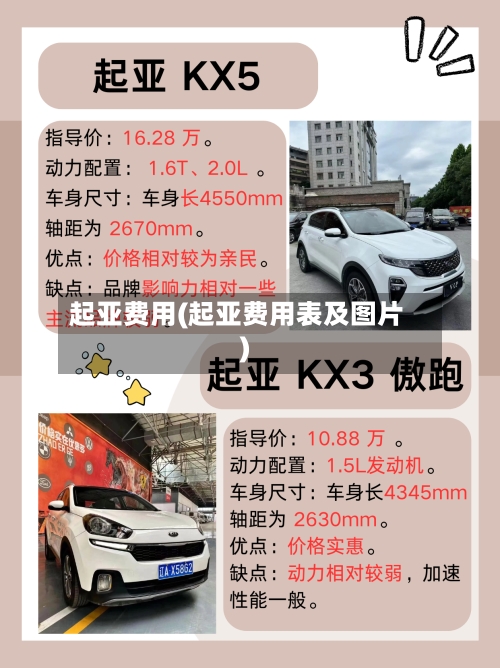 起亚费用(起亚费用表及图片)