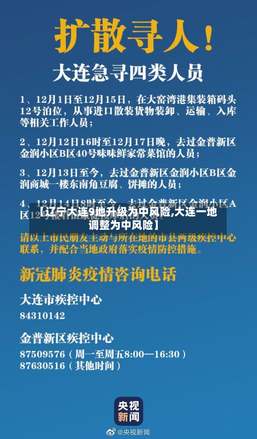 【辽宁大连9地升级为中风险,大连一地调整为中风险】