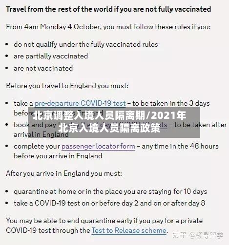 北京调整入境人员隔离期/2021年北京入境人员隔离政策