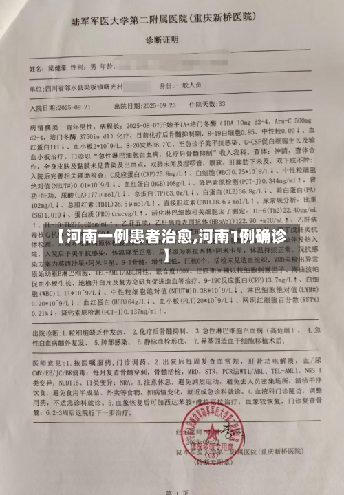 【河南一例患者治愈,河南1例确诊】-第1张图片