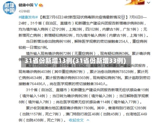 31省份新增13例(31省份新增33例)-第2张图片