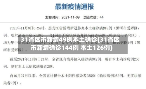 31省区市新增49例本土确诊(31省区市新增确诊144例 本土126例)