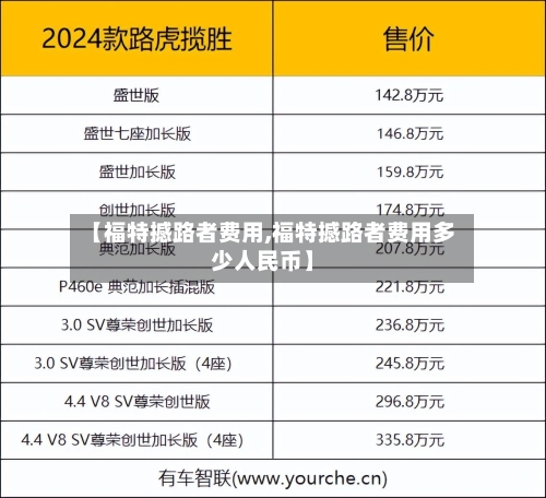 【福特撼路者费用,福特撼路者费用多少人民币】