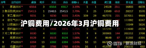 沪铜费用/2026年3月沪铜费用-第2张图片