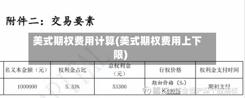 美式期权费用计算(美式期权费用上下限)