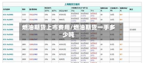 燃油期货上市费用/燃油期货一手多少吨