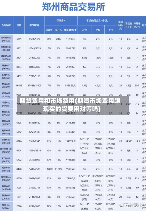 期货费用和市场费用(期货市场费用跟现实的货费用对等吗)-第2张图片