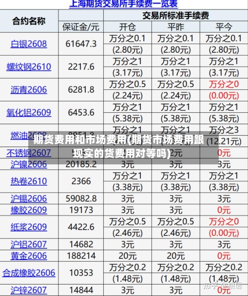 期货费用和市场费用(期货市场费用跟现实的货费用对等吗)