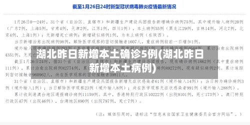 湖北昨日新增本土确诊5例(湖北昨日新增本土病例)-第1张图片